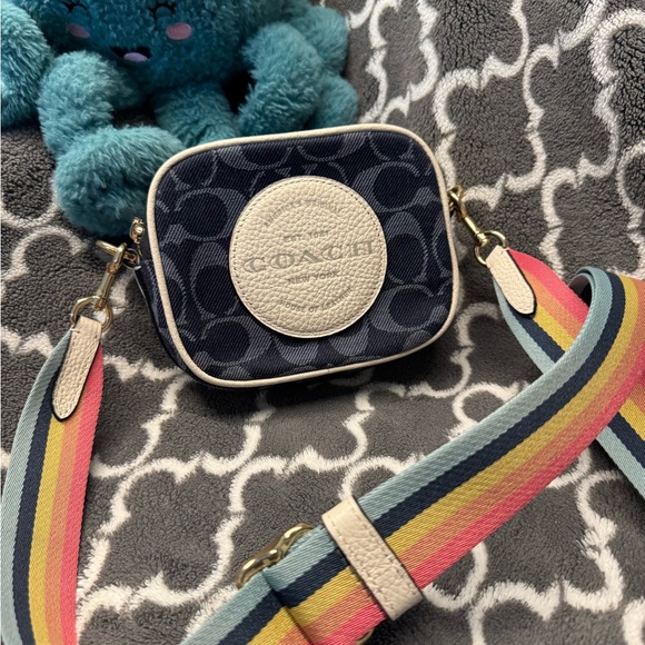 Coach Mini Dempsey Denim Camera Bag In Signature Jacquard With Coach Patch C4583 - Picture 1 of 1